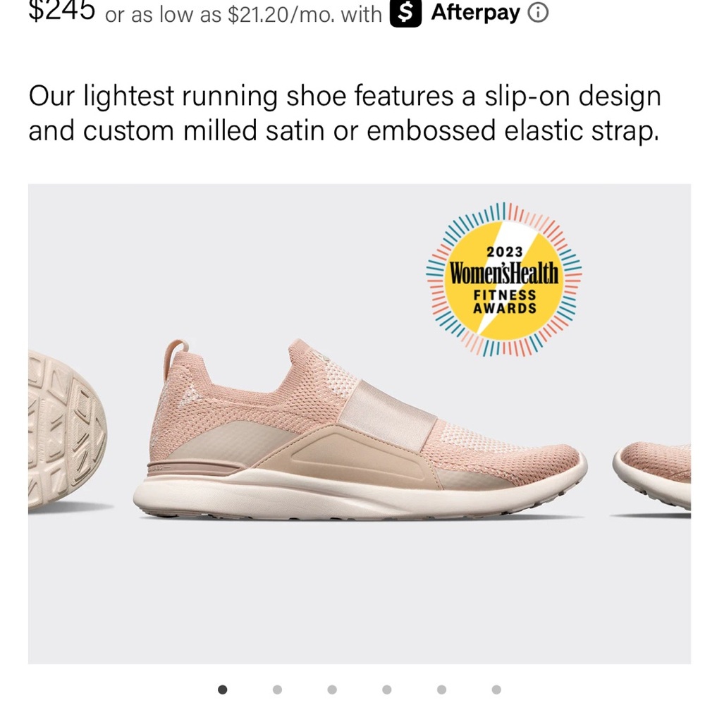 APL Women's Athletic Shoes in dusty pink.  Slip on